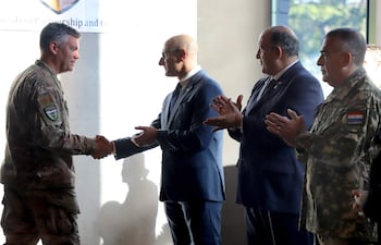 Robert Alter encargado de negocios de la embajada de los Estados Unidos en el cierre del Programa Amistad 2026 una iniciativa desarrollada por Air Force South del Comando Sur de los Estados Unidos