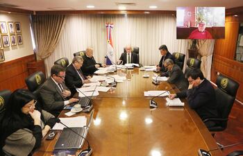 Sesión del pleno de la Corte Suprema de Justicia, de este miércoles 25 de junio de 2025. El ministro César Garay participó por medios telemáticos.