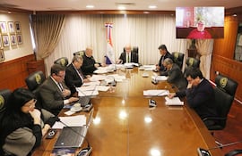 Los nueve ministros de la Corte Suprema de Justicia, reunidos en una de las sesiones plenarias del año 2025.