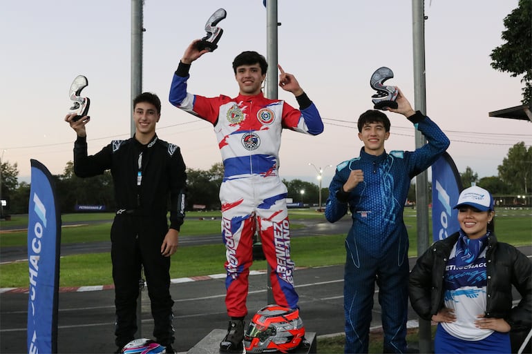 Podio final de la categoría Rotax Senior Max.