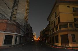 Corte de energía eléctrica en el microcentro de Asunción. (Archivo)