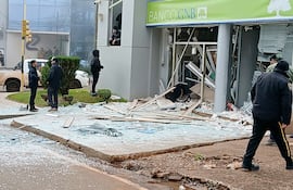 El banco GNB de Santa Rita, Alto Paraná, una de las cuatro entidades atacadas el 26 de febrero de 2026.