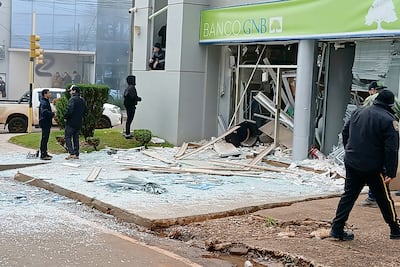 El banco GNB de Santa Rita, Alto Paraná, una de las cuatro entidades atacadas el 26 de febrero de 2026.
