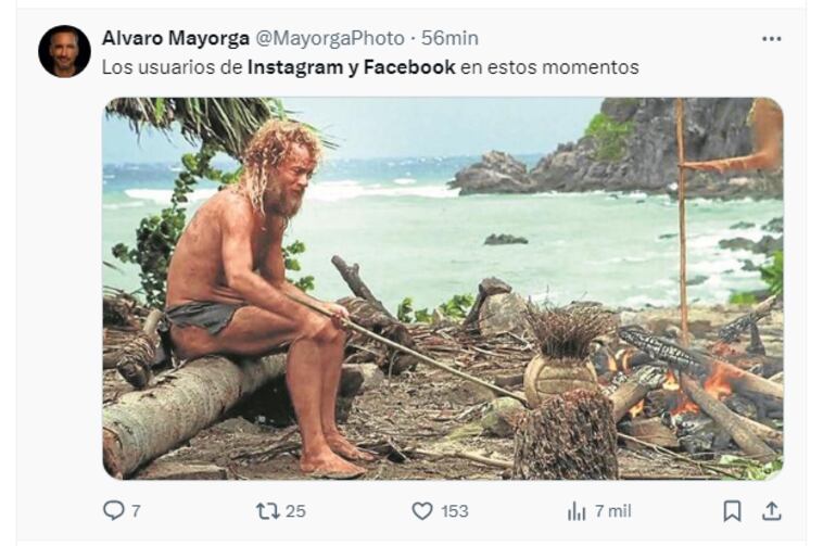 Usuarios de X usan el humor para graficar la caída de Facebook e Instagram.