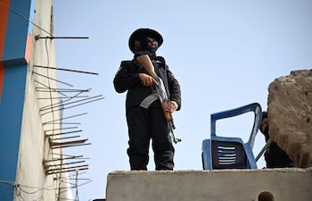 Un miembros de las fuerzas de seguridad talibanas en Kandahar, Afganistán.