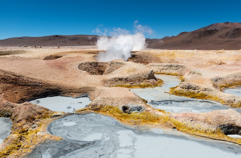 Sol de Manana, área geotermal, departamento de Potosi, Bolivia.