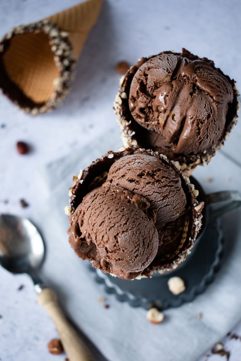 Helado de chocolate.