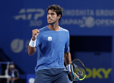 Daniel Vallejo, tenista paraguayo, en el ATP 500 de Tokio.