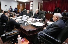 Aspecto de una de las sesiones del consejo de Administración del Instituto de Previsión Social (IPS).