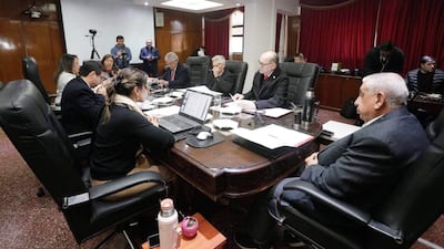 Aspecto de una de las sesiones del consejo de Administración del Instituto de Previsión Social (IPS).