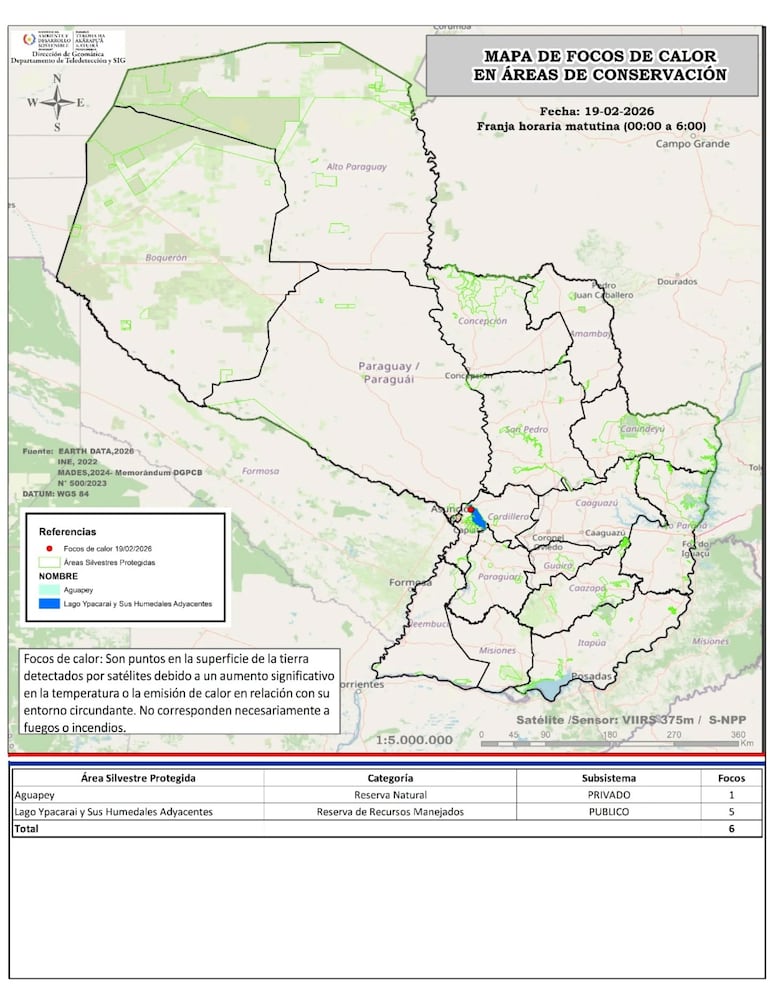 Mapas de calor en zonas protegidas.