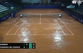 Así quedó el marcador del juego entre Vergara y Corwin, hasta que fue suspendido el partido de qualy.