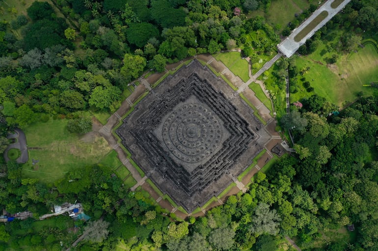 Borobudur, Isla de Java, Indonesia.