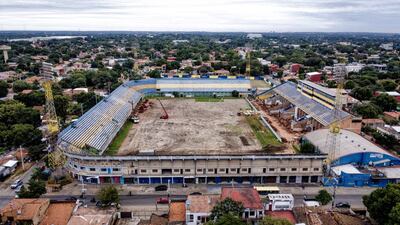 El estadio Feliciano Cáceres del Sportivo Luqueño, en una fase previa de la remodelación que viene llevando a cabo. 