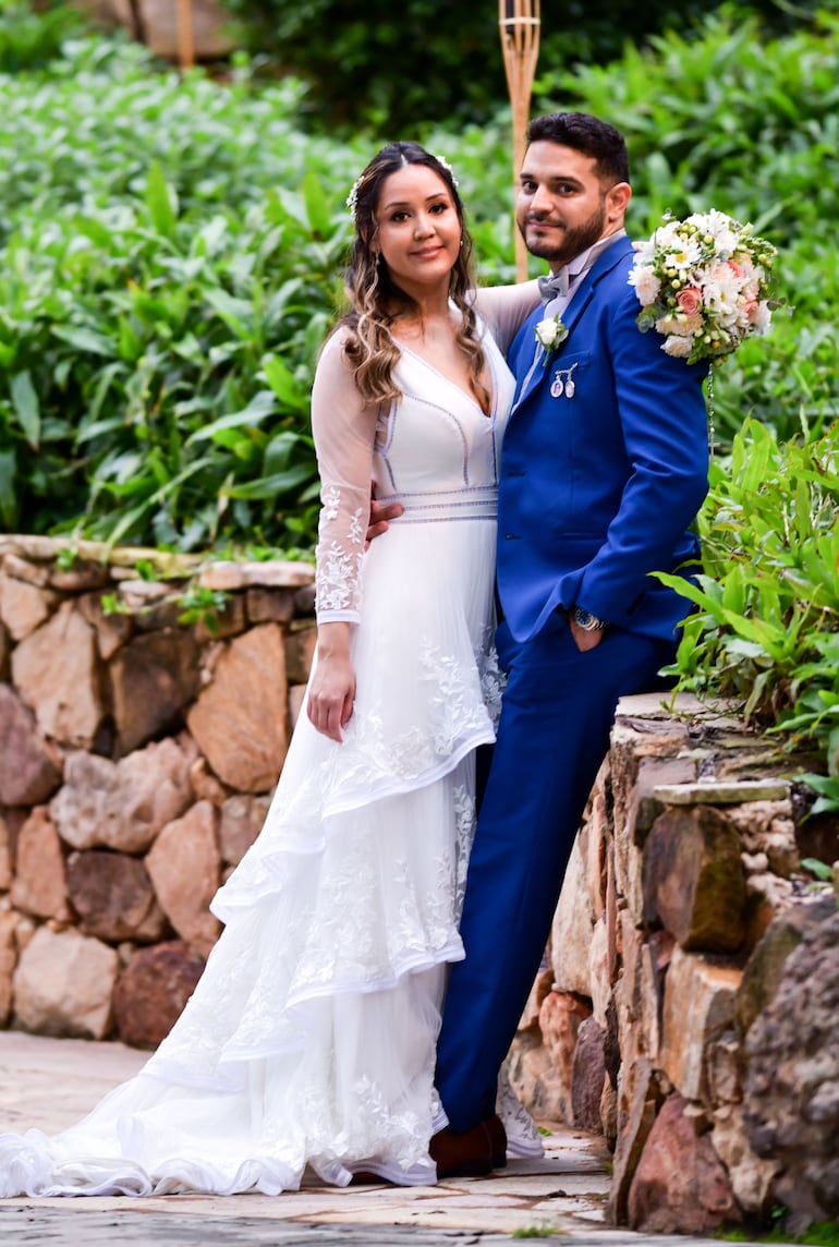 Cynthia Noemí y Cristián Ariel durante la sesión de fotos.