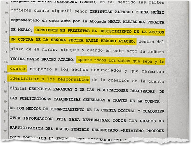 Facsímil que detalla el compromiso
