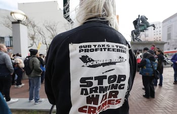 Protesta en San Francisco contra la intervención militar de Estados Unidos en Venezuela, 3 de enero de 2026.