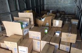Lote de medicamentos e insumos entregados por el Ministerio de Salud.