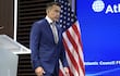 El Presidente de Ecuador, Daniel Noboa, asiste a un evento hoy, en el centro de pensamiento Atlantic Council en Washington (Estados Unidos).