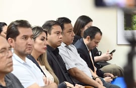 Miguel Prieto y otros procesados durante la audiencia preliminar de este martes.