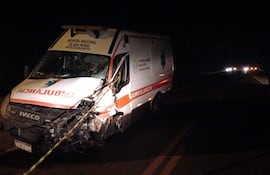 Accidente de tránsito fatal deja fuera de servicio la ambulancia del hospital regional de San Pedro.