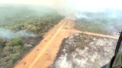 Una zona del norte del Chaco afectada por un incendio forestal.