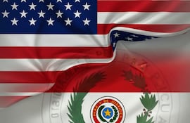 Banderas de Paraguay y Estados Unidos.