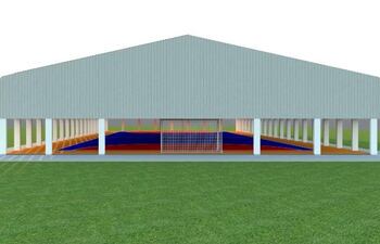 Diseño del polideportivo proyectado para su construcción en Villa Franca, cuya licitación se encuentra en el centro de la polémica tras denuncias de supuestos sobrecostos, que generan cuestionamientos sobre la transparencia del proceso.