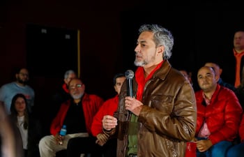 El exmandatario Mario Abdo Benítez en un encuentro político en la ciudad de Luque.