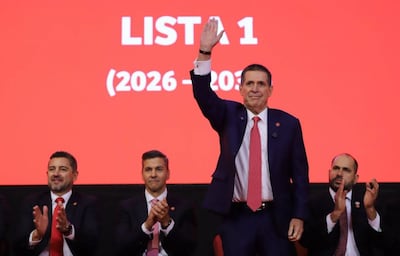 El presidente de la ANR, Horacio Cartes, en el acto de proclamación de candidatos del Partido Colorado.