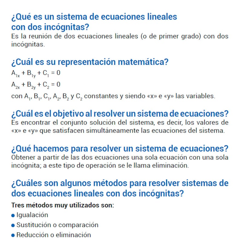 Sistemas de dos ecuaciones lineales con dos incógnitas (Parte 1)