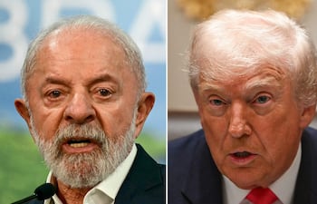 El presidente brasileño, Luiz Inácio Lula da Silva, y el presidente de Estados Unidos, Donald Trump. (AFP)