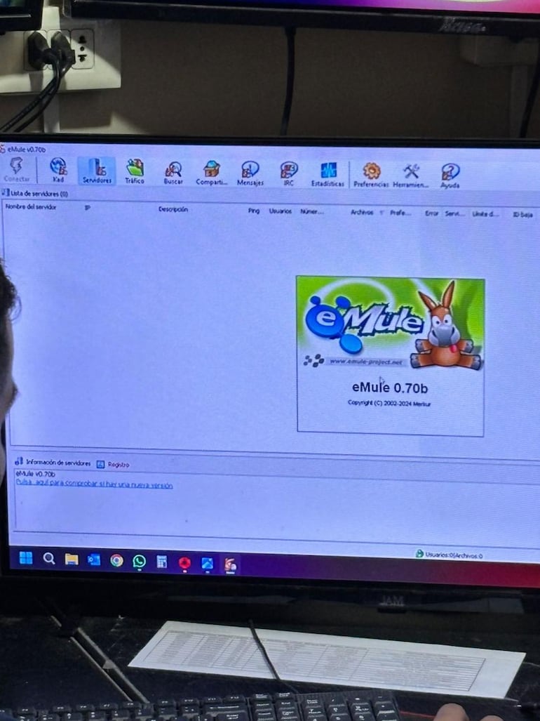 La aplicación eMule que era utilizada para la descargas de archivos pornográficos.