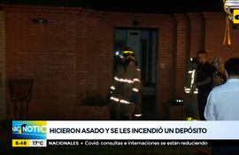 Hicieron asado y se les incendió un depósito
