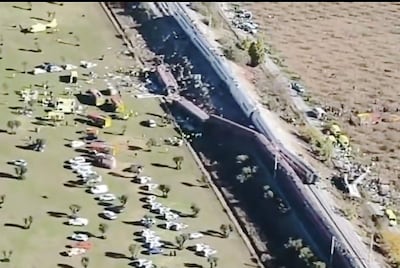 Vista aérea del sitio del accidente.