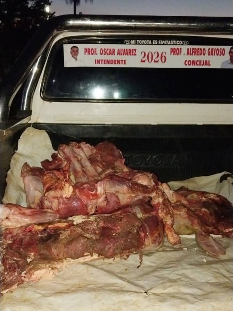 La carne que sería producto de abigeato fue recuperada del poder de un operador político del Partido Colorado.