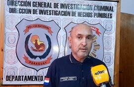 El jefe de investigaciones de Ñeembucú, comisario Karim Correa.