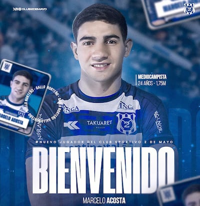 Marcelo Acosta proseguirá su carrera futbolística en el Sportivo 2 de Mayo de Pedro Juan Caballero.