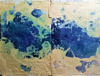 Obra del artista Gustavo Benítez, que forma parte de la muestra Cuencas húmedas, Centro Cultural del Lago, Areguá.