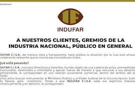 Comunicado de INDUFAR C.I.S.A.