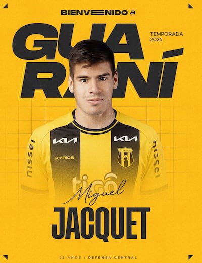 Miguel Jacquet, nuevo futbolista de Guaraní.