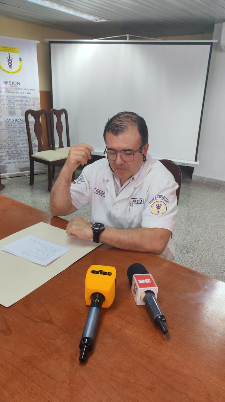 Doctor Darío Fretes, director del Hospital Militar.