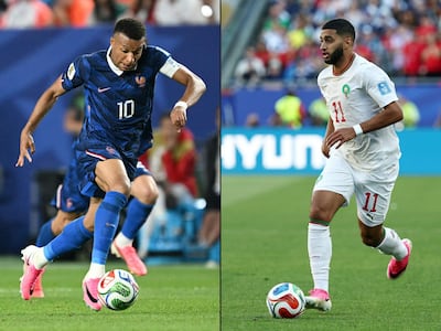 El delantero de Francia Kylian Mbappé y el mediocampista de Marruecos Ismael Saibari dos de los protagonistas que tendrá el encuentro entre Francia y Marruecos, que se enfrentarán en los cuartos de final de la Copa del Mundo de 2026 en el Boston Stadium en Foxborough.