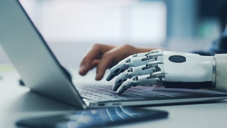 Concepto de inteligencia artificial en el trabajo.