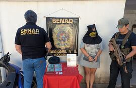 Detienen a una mujer que operaba como delivery de droga, en Caaguazú.