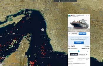Bloqueo de buques en el Estrecho de Ormuz.
