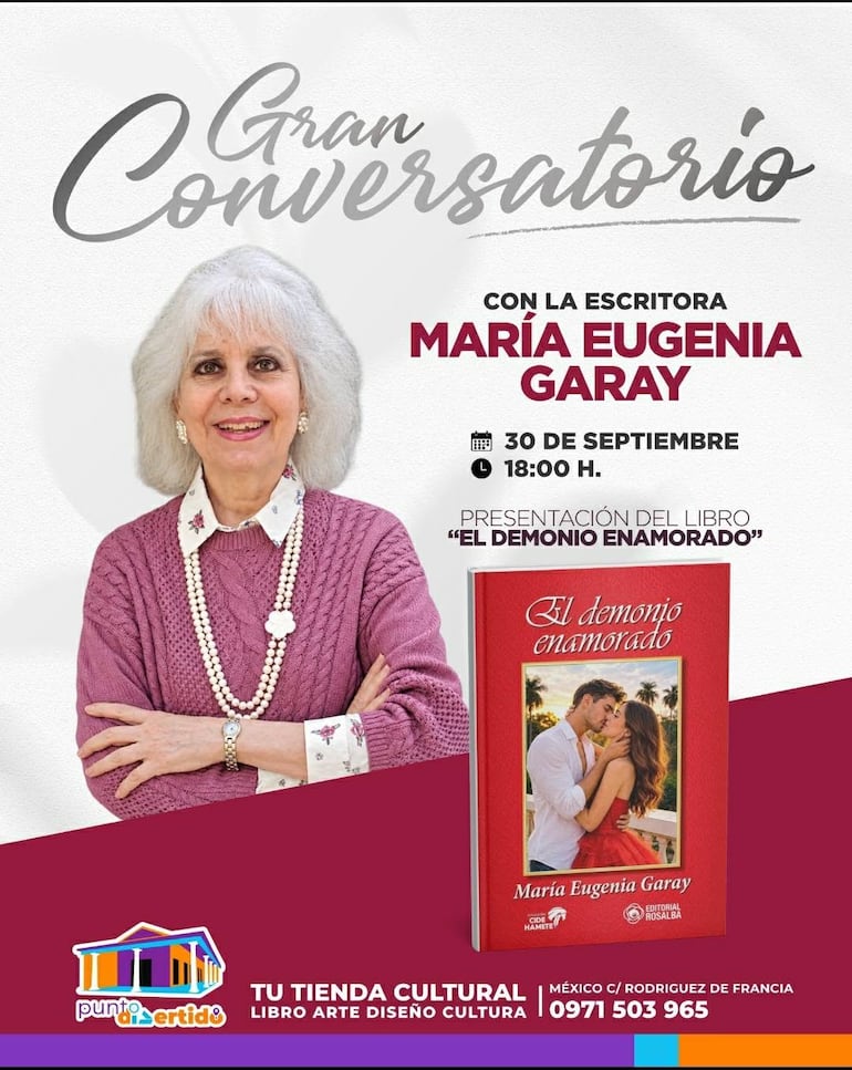 La escritora María Eugenia Garay abordará un interesante conversatorio en la Loma Tarumá.
