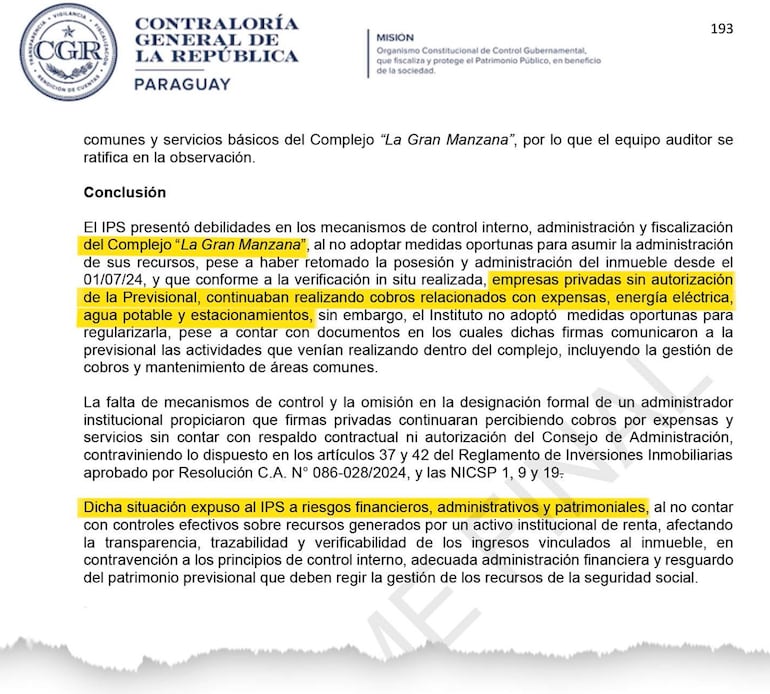 Pese a la recuperación, firmas privadas siguieron administrando el inmueble del IPS.