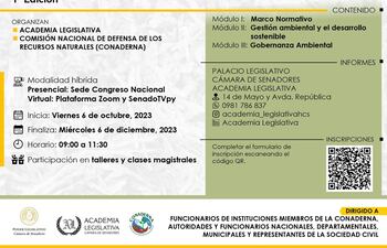 El Congreso Nacional, a través de Conaderna y la Academia Legislativa, ofrece el primer diplomado en Legislación y gestión ambiental.