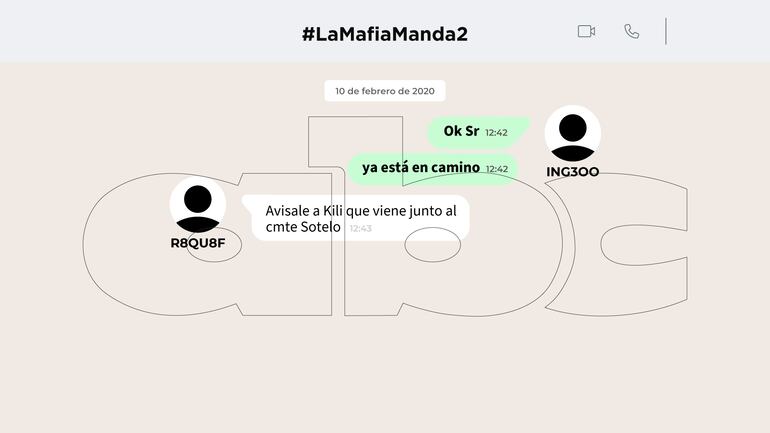 Conversación de Óscar Cabreira Pinazo, utilizando el alias de "SIMBA" y el pin "R8QU8F" en la aplicación SKY ECC, extraída de la imputación 11/2025.